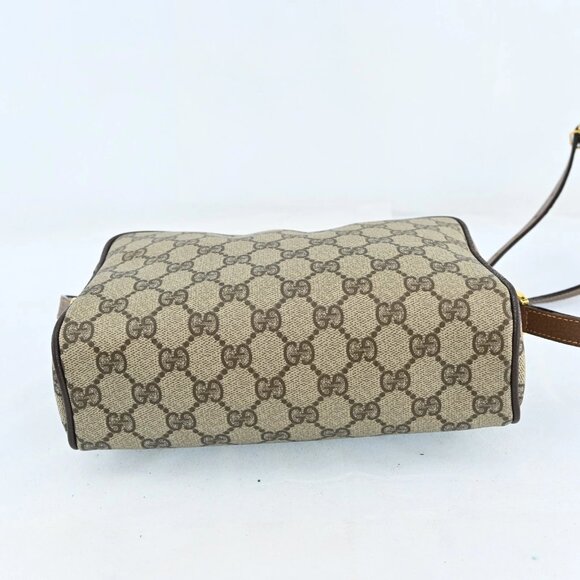 Authentic GUCCI GG Sherry PVC Leather Brown Shoulder Bag bsj630-121025 - Picture 11 of 16